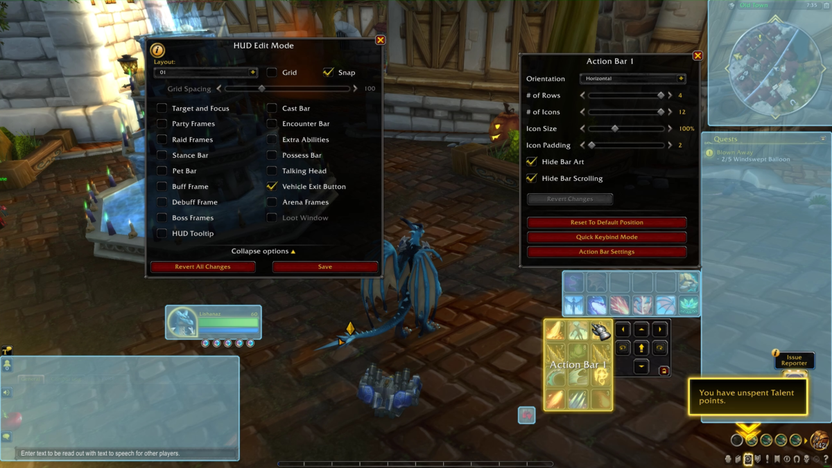 Editing the User Interface in World of Warcraft Dragonflight